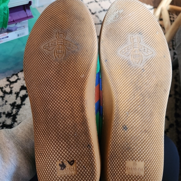 Men's green web accent Gucci low top sneakers size 11 - Picture 10 of 11